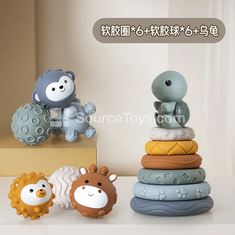 Montessori Turtle Stacking Sensory Ball Set 13PCS