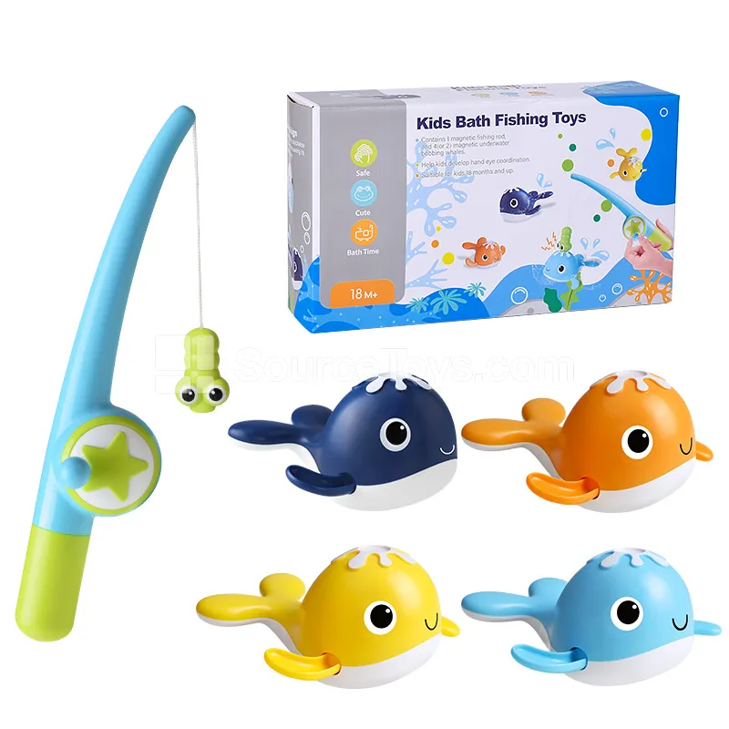 Fishing Rod + 4 Magnetic Fish
