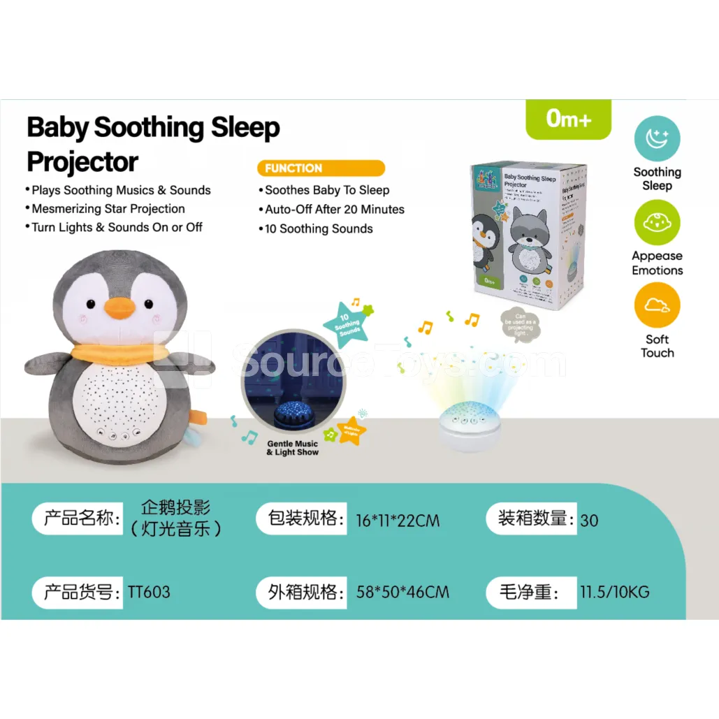 Penguin Projector with Light and Music