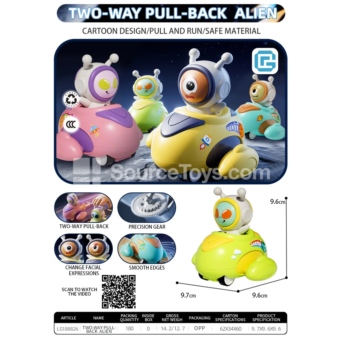 Double Pull-Back Alien Figure