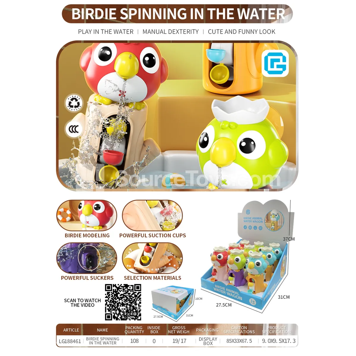 Bird Water Wheel Spinning Toy Bird Water Wheel Spinning Toy
