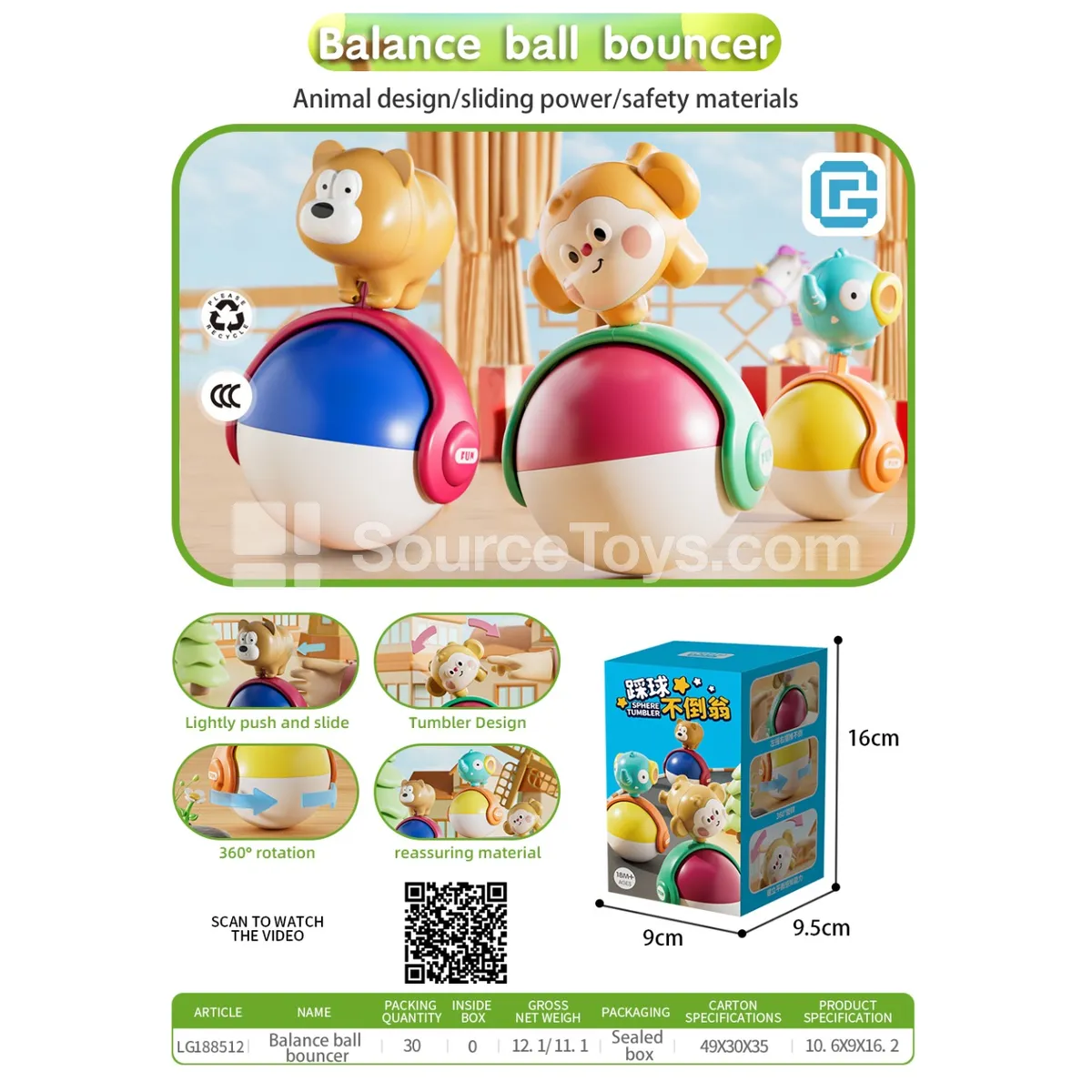 Balance Ball Wobbler Toy