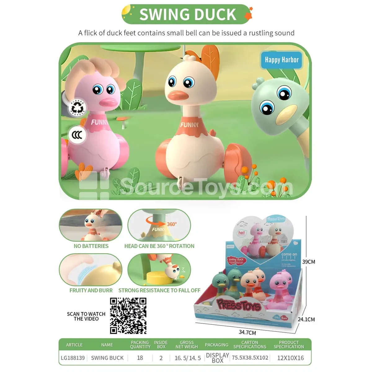 Press-and-sway Little Duck Toy