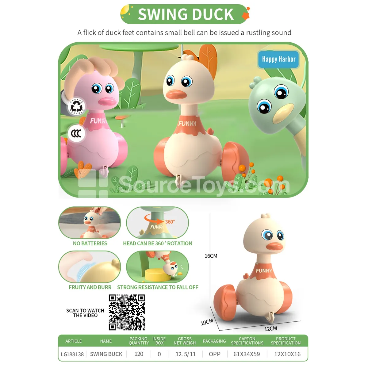 Press and wobble duck toy