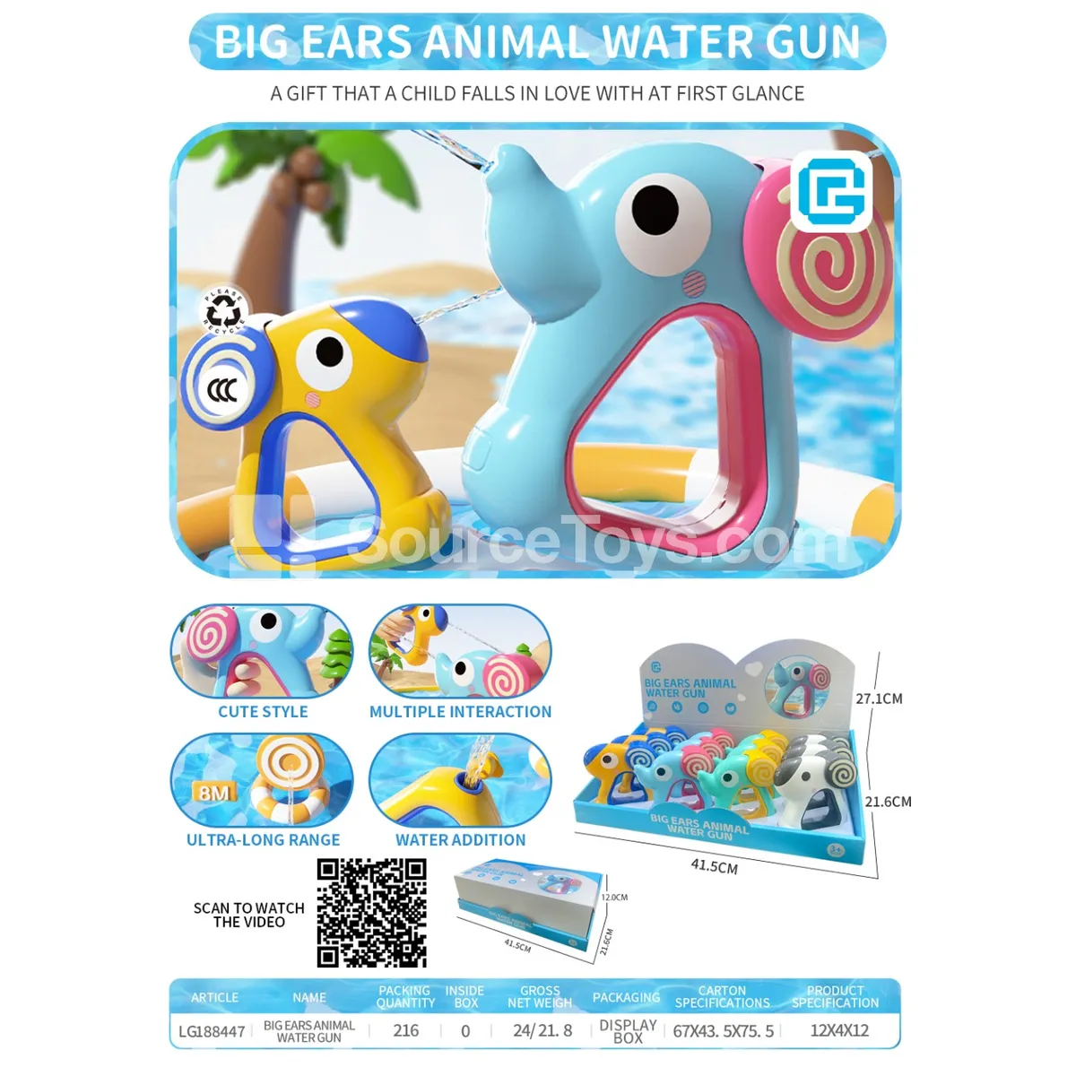 Large-Ear Animal Water Gun
