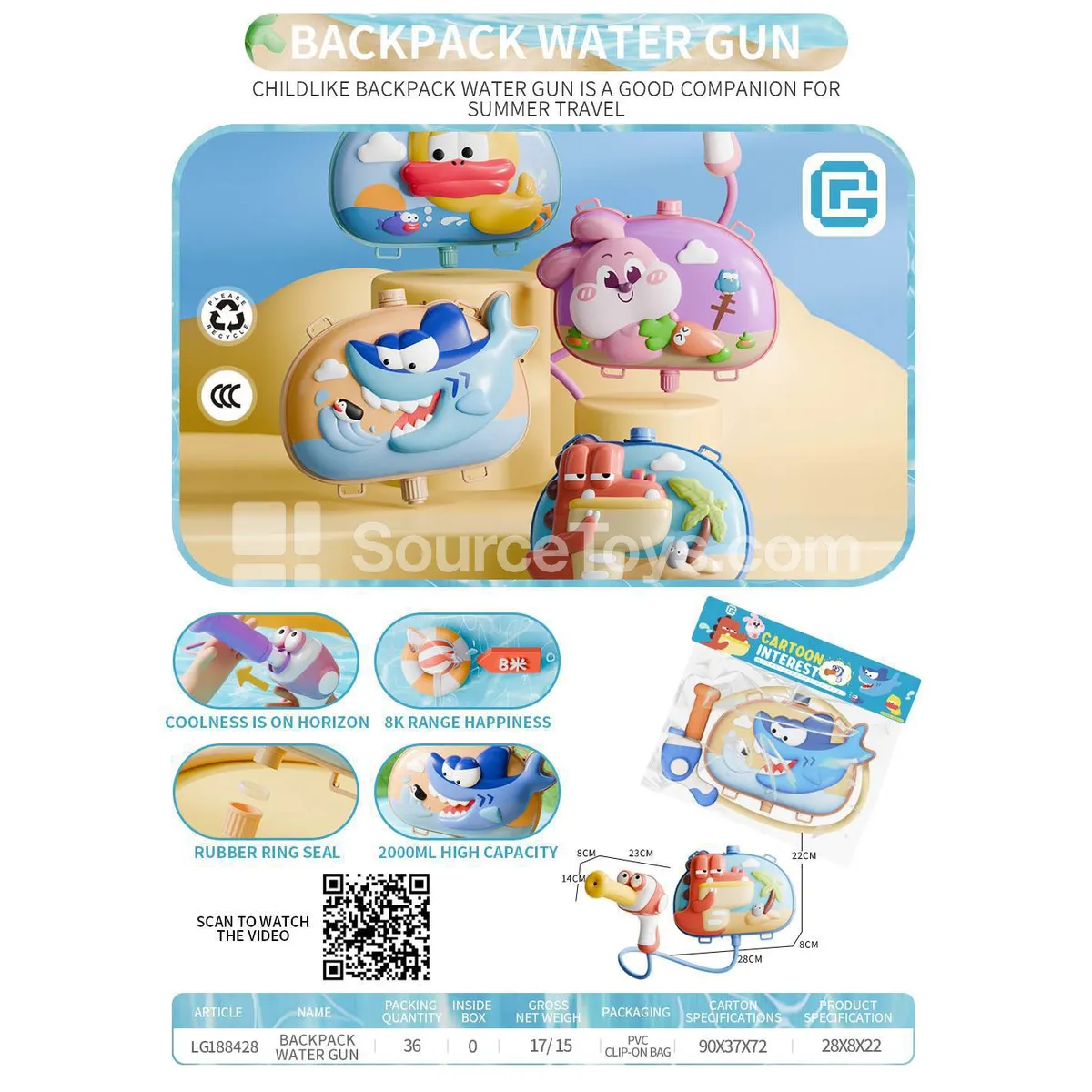 Pet Backpack Water Gun Pet Backpack Water Gun
