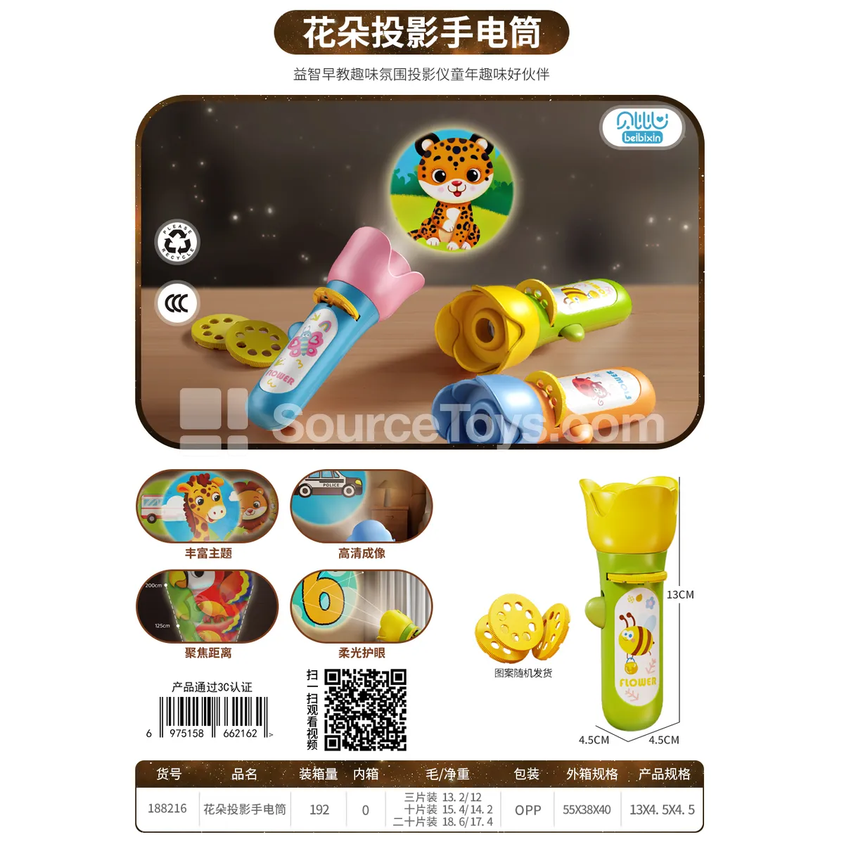 Flower Projection Flashlight