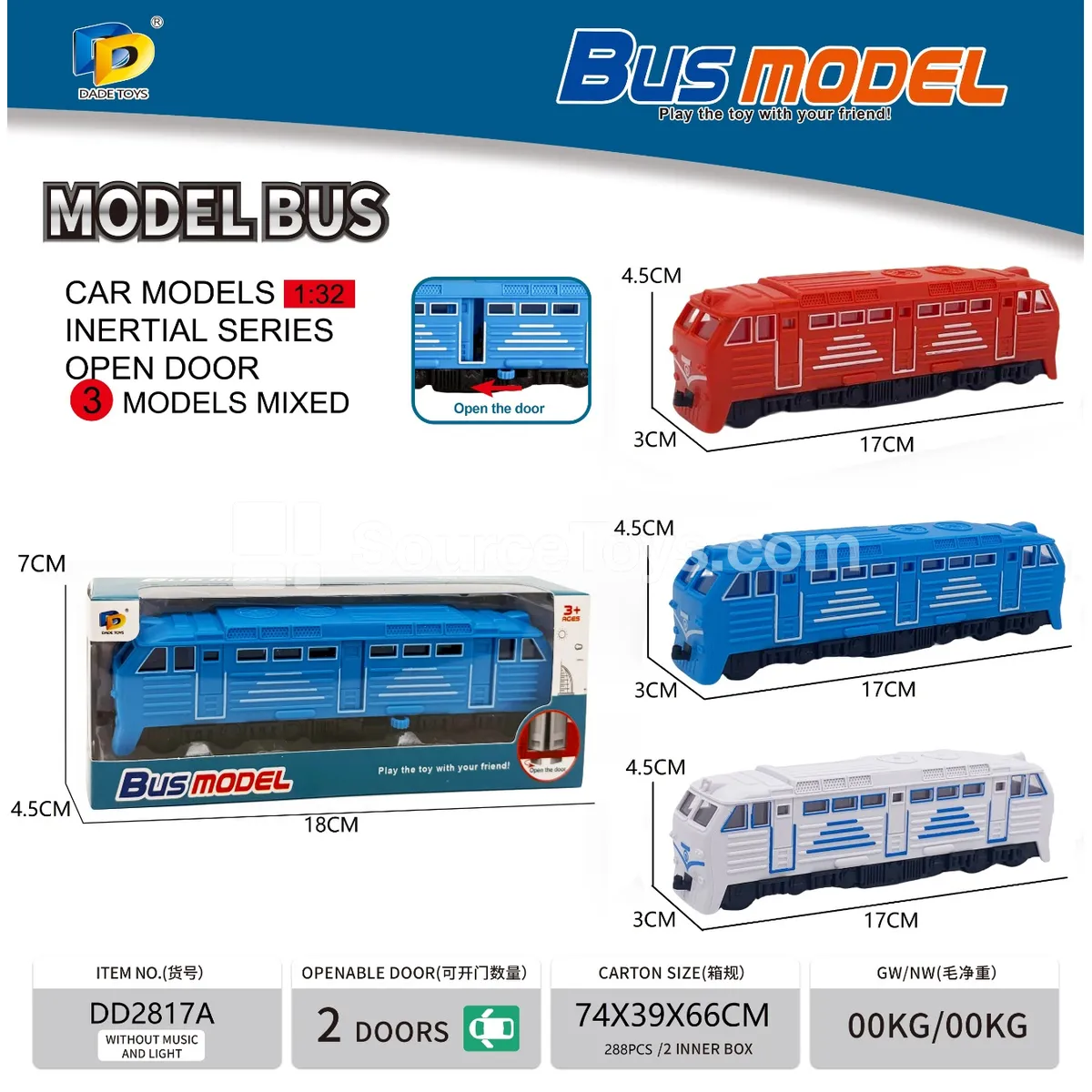 Friction-Powered Toy Bus (DD2817A) Friction-Powered Toy Bus (DD2817A)