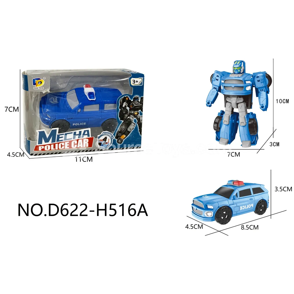 DIY Assembly Transforming Police Vehicle Model Kit (D622-H516A) DIY Assembly Transforming Police Vehicle Model Kit (D622-H516A)