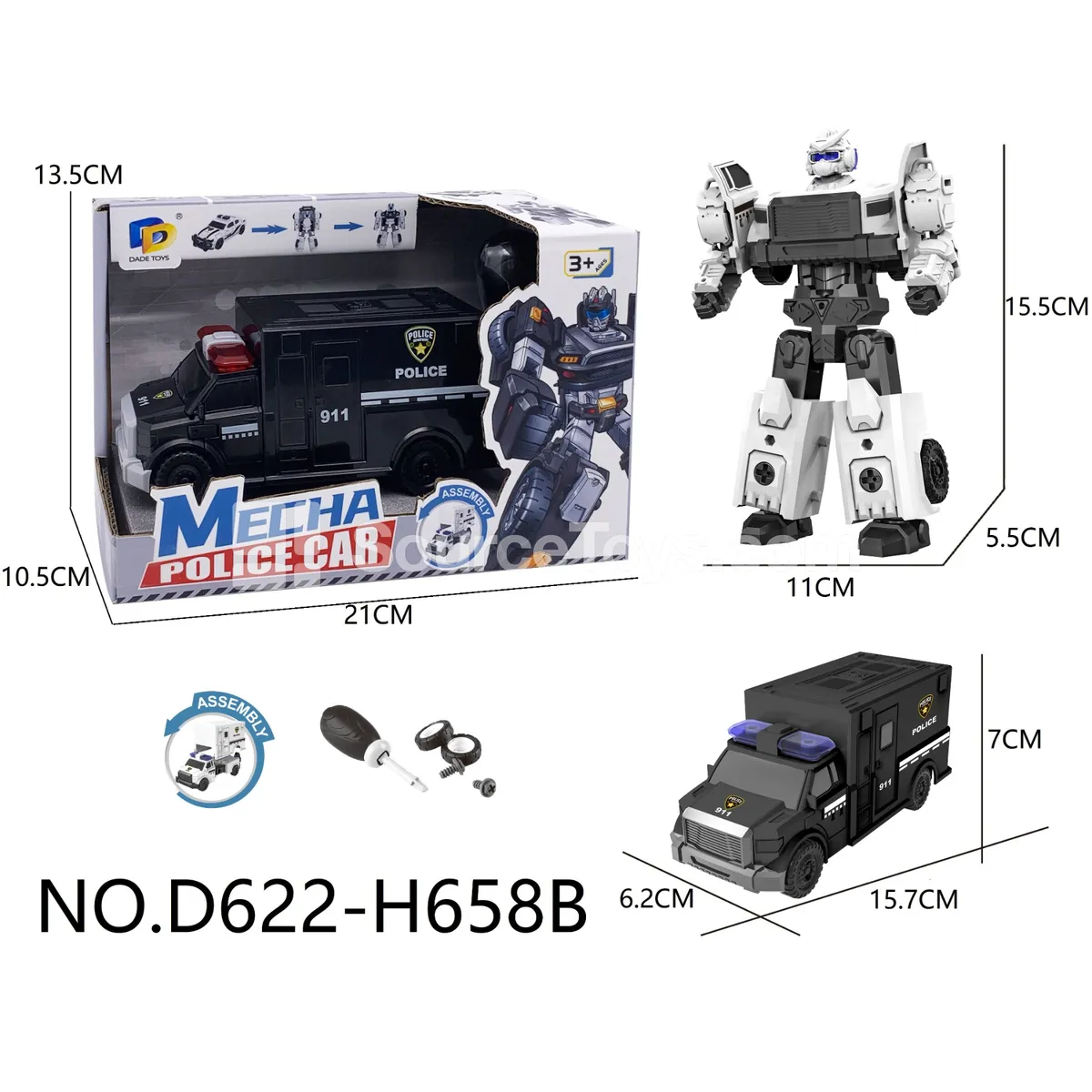 DIY Assembly Transforming Police Vehicle (D622-H658B) DIY Assembly Transforming Police Vehicle (D622-H658B)