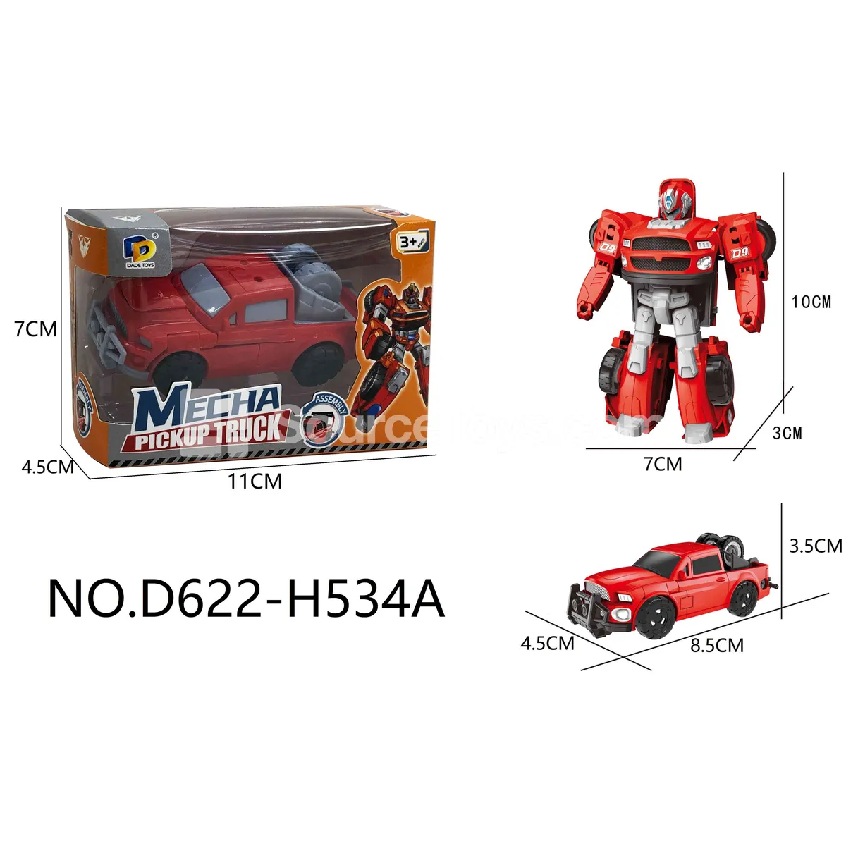 DIY Assembly Transforming Pickup Truck Model Kit (D622-H534A) DIY Assembly Transforming Pickup Truck Model Kit (D622-H534A)