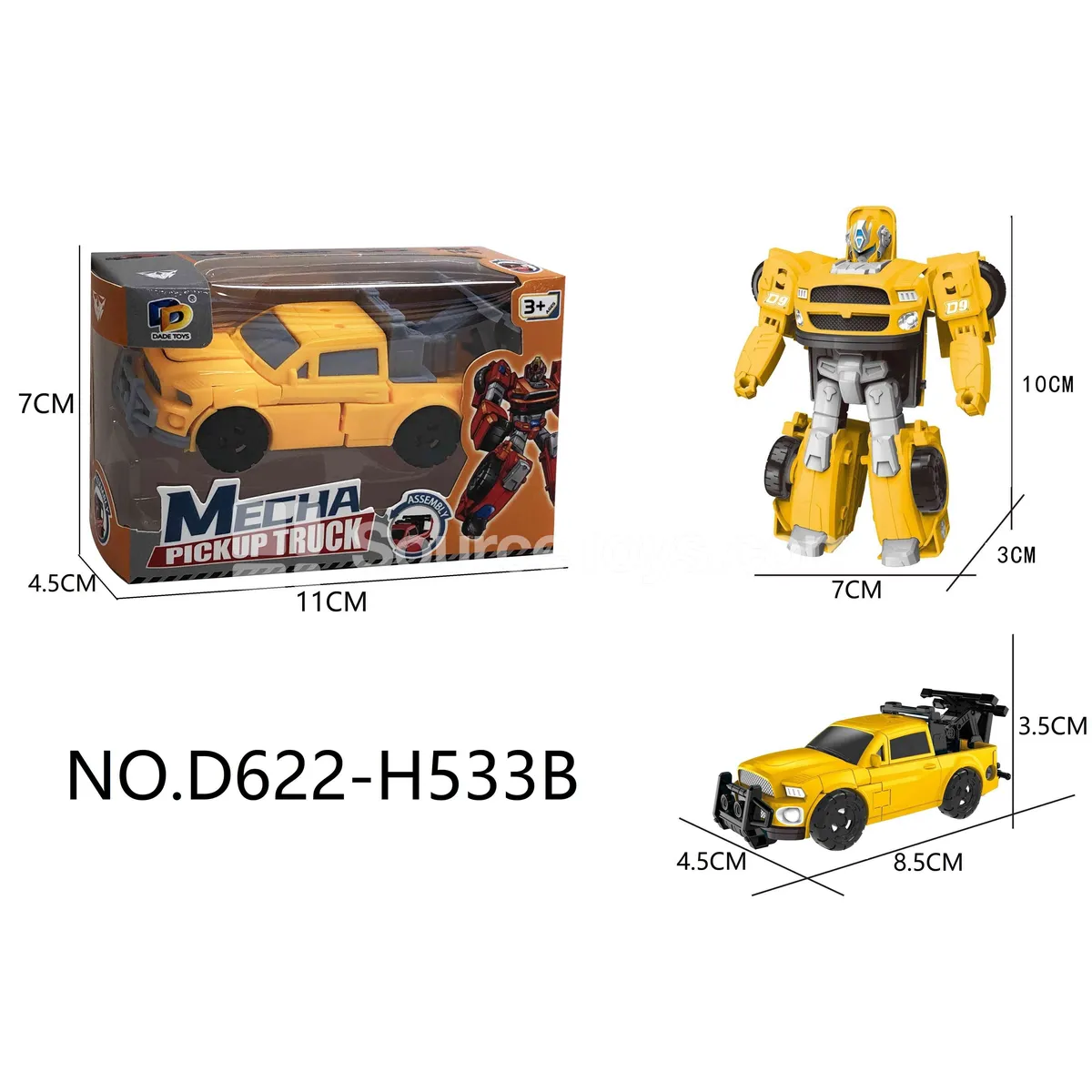 DIY Transforming Pickup Truck Model Kit (D622-H533B) DIY Transforming Pickup Truck Model Kit (D622-H533B)