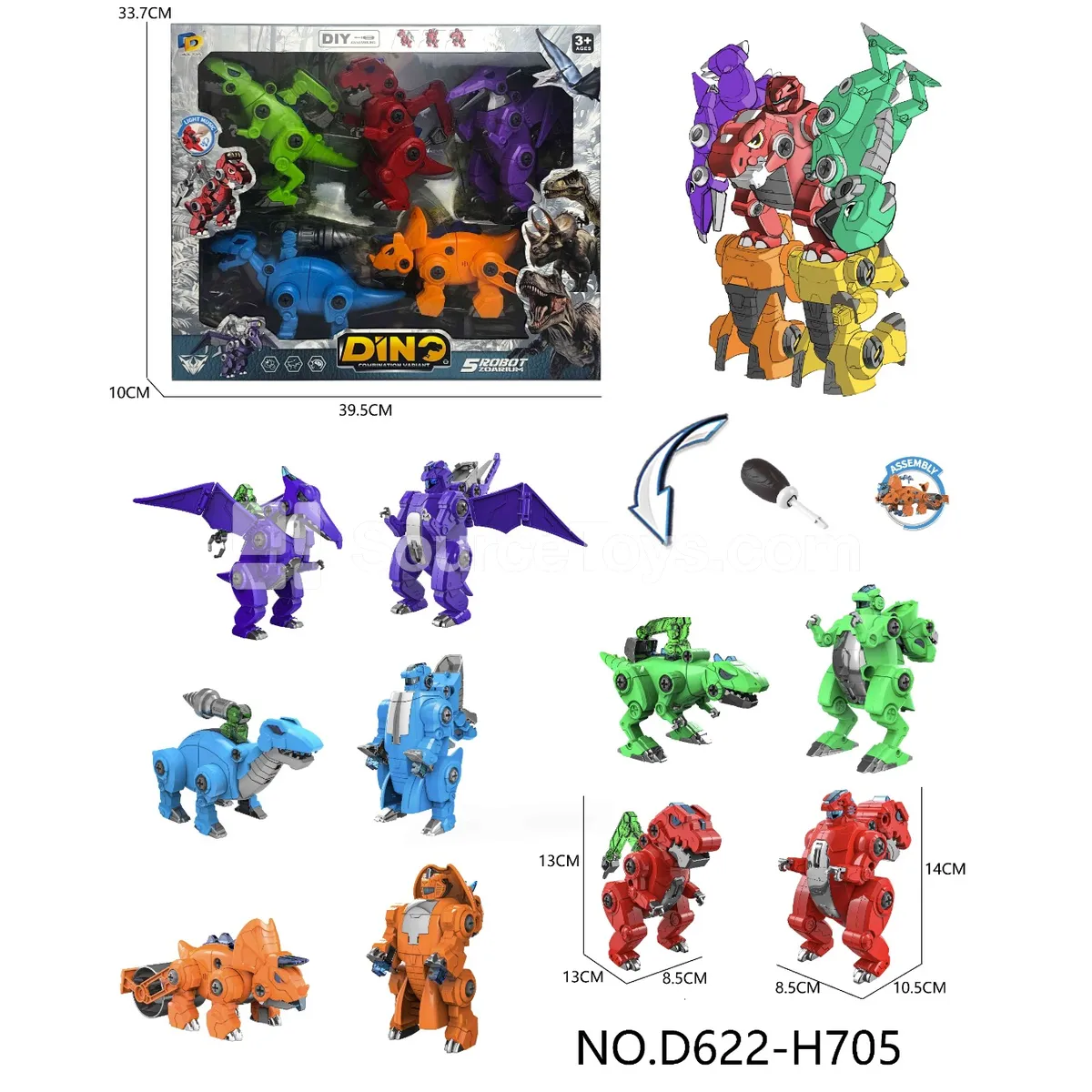 DIY Assembly Transforming Dinosaur Model Kit (D622-H705) DIY Assembly Transforming Dinosaur Model Kit (D622-H705)