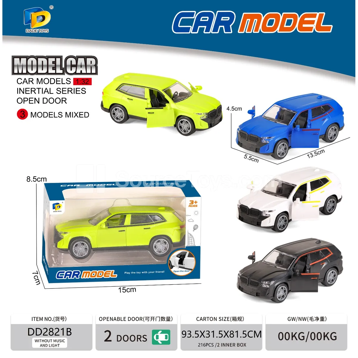 Friction-Powered Toy Car, Window Box (DD2821B) Friction-Powered Toy Car, Window Box (DD2821B)