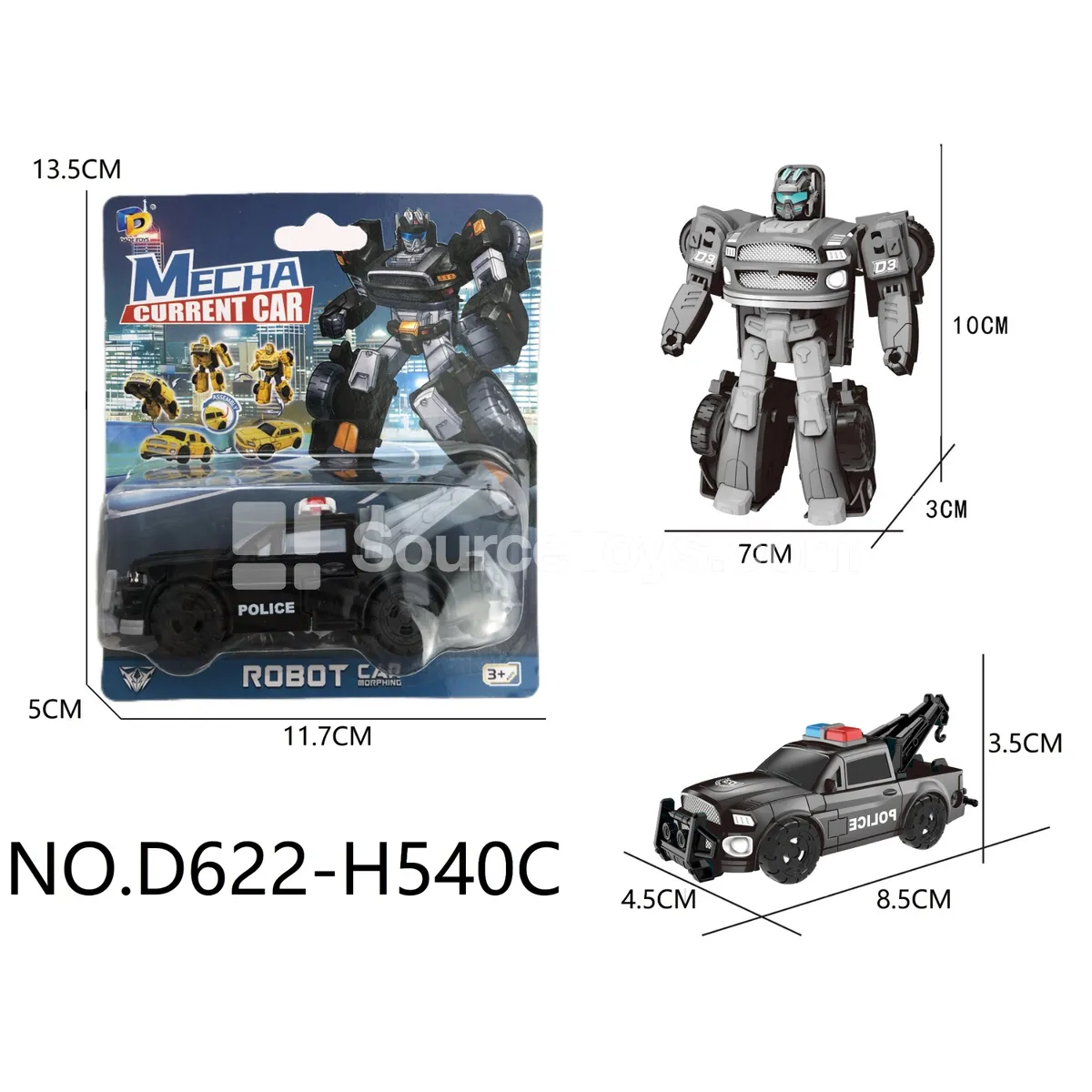 DIY Transforming Police Car Model Kit (D622-H540C) DIY Transforming Police Car Model Kit (D622-H540C)
