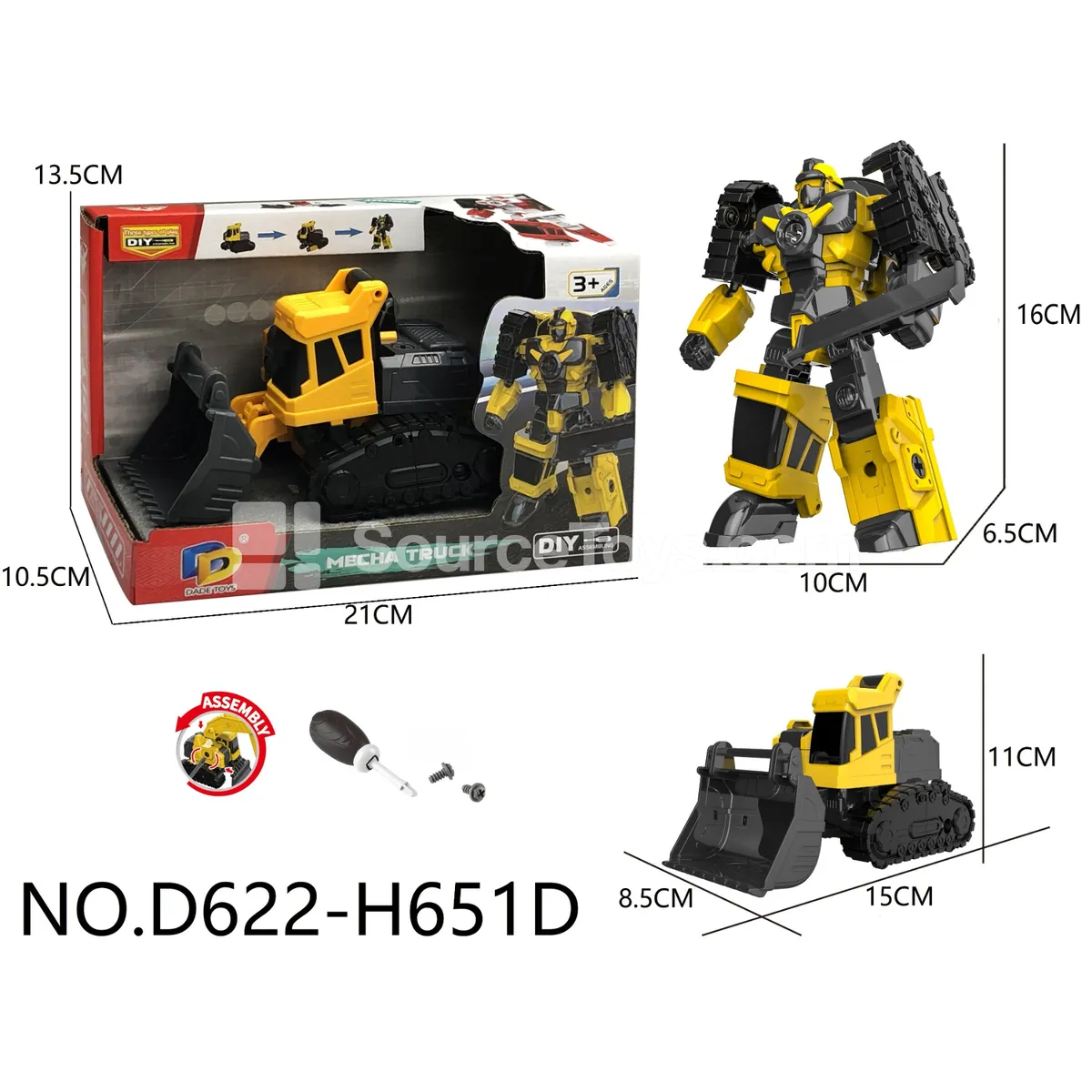 DIY Assembly Transforming Construction Vehicle Model Kit (D622-H651D) DIY Assembly Transforming Construction Vehicle Model Kit (D622-H651D)