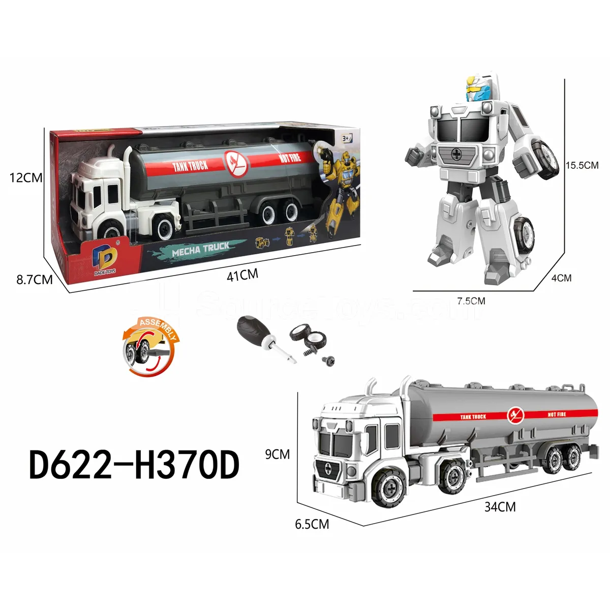 DIY Assembly Transforming Tanker Model Kit (D622-H370D) DIY Assembly Transforming Tanker Model Kit (D622-H370D)