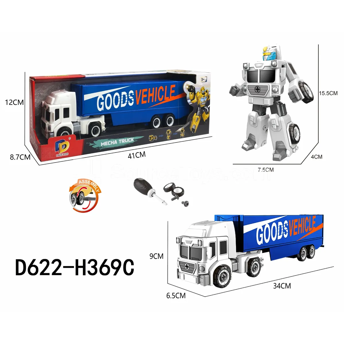 DIY Assembly Transforming Truck Model Kit (D622-H369C) DIY Assembly Transforming Truck Model Kit (D622-H369C)