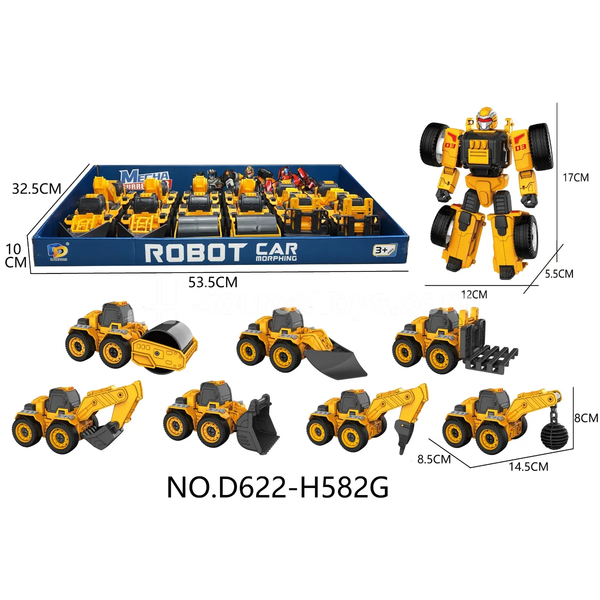 DIY Assembly Transforming Construction Vehicle Model Kit (D622-H582G) DIY Assembly Transforming Construction Vehicle Model Kit (D622-H582G)