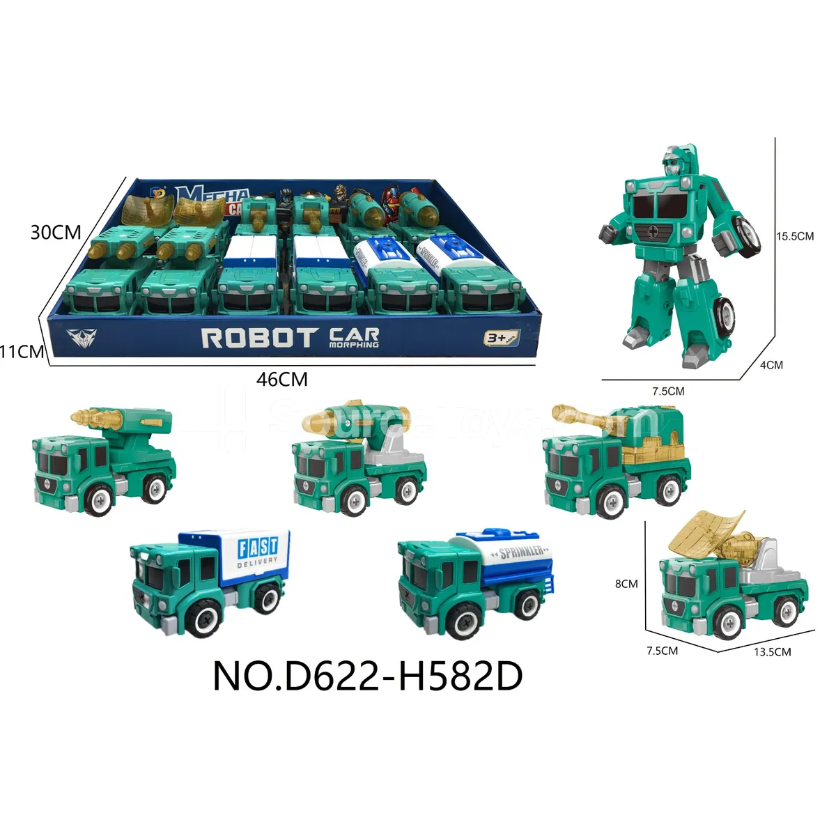 DIY Assembly Transforming Military Vehicle Model Kit (D622-H582D) DIY Assembly Transforming Military Vehicle Model Kit (D622-H582D)