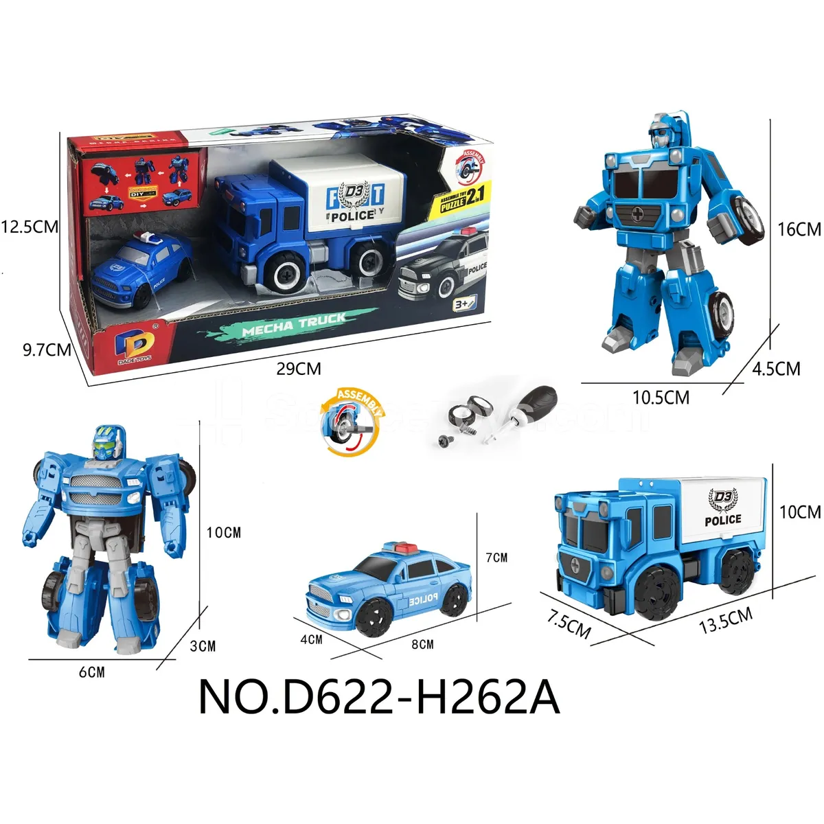 DIY Assembly Transforming City Rescue Vehicle (D622-H262A)