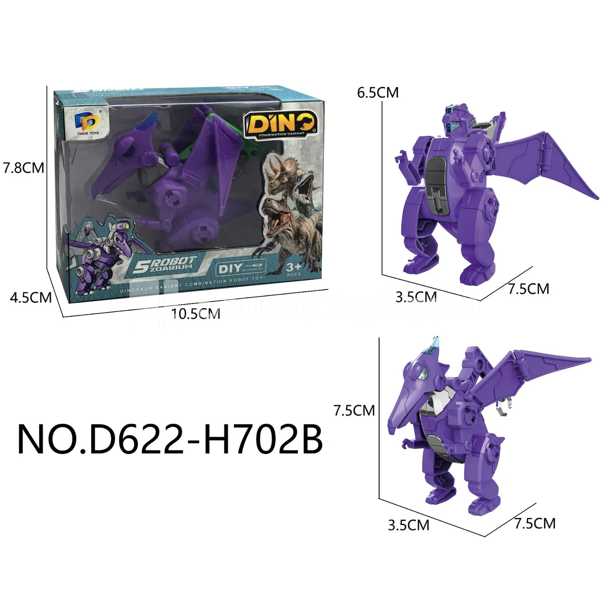 DIY Assembly Transforming Dinosaur Model Kit (D622-H702B) DIY Assembly Transforming Dinosaur Model Kit (D622-H702B)