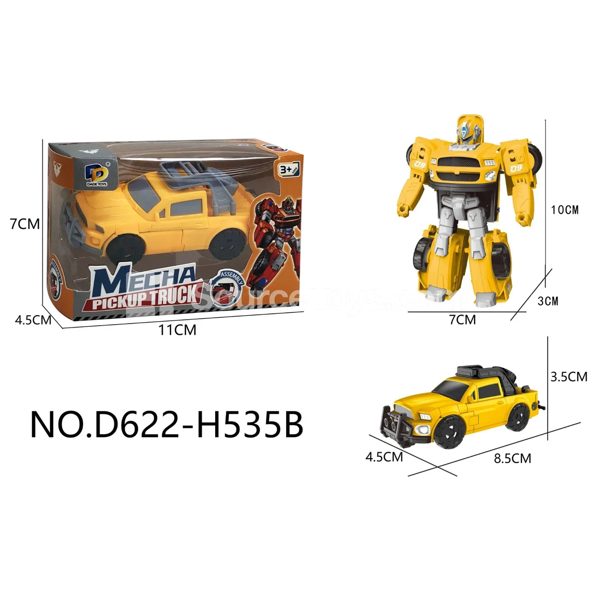 DIY Transforming Pickup Truck Model Kit (D622-H535B) DIY Transforming Pickup Truck Model Kit (D622-H535B)