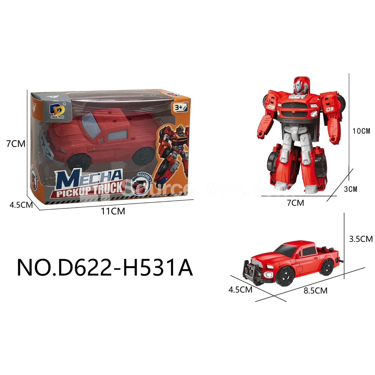 DIY Assembly Transforming Pickup Truck Model Kit (D622-H531A) DIY Assembly Transforming Pickup Truck Model Kit (D622-H531A)