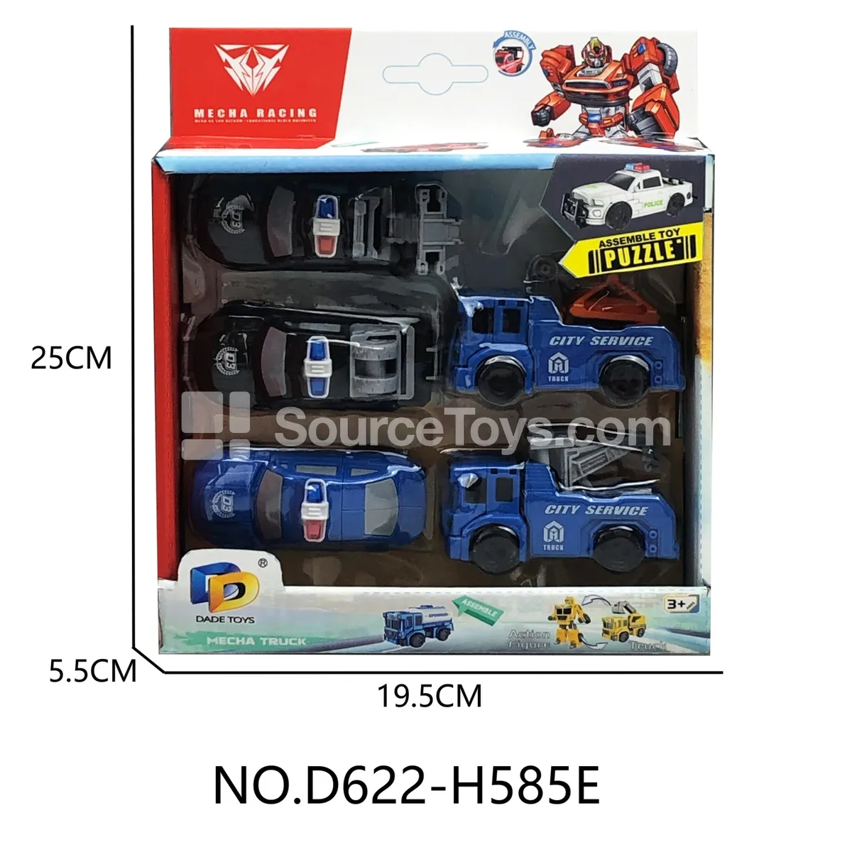 DIY Assembly Transforming Fire Truck Model Kit (D622-H585E)