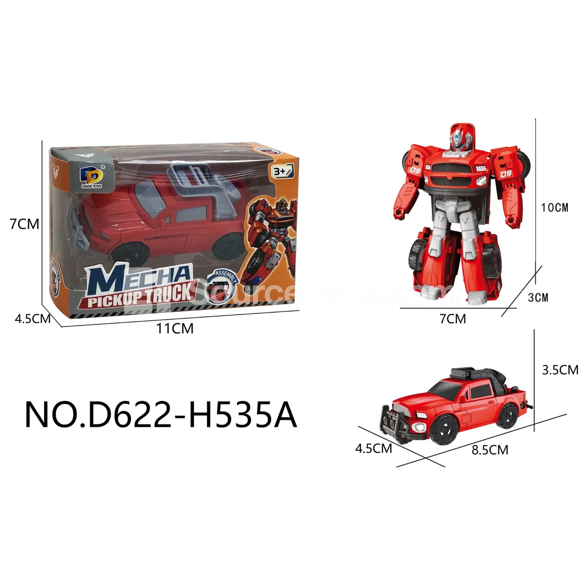 DIY Transforming Pickup Truck Model Kit (D622-H535A) DIY Transforming Pickup Truck Model Kit (D622-H535A)
