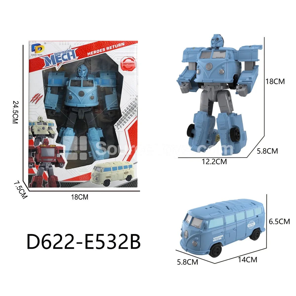 Transforming Mecha Toy, Window Box (D622-E532B) Transforming Mecha Toy, Window Box (D622-E532B)