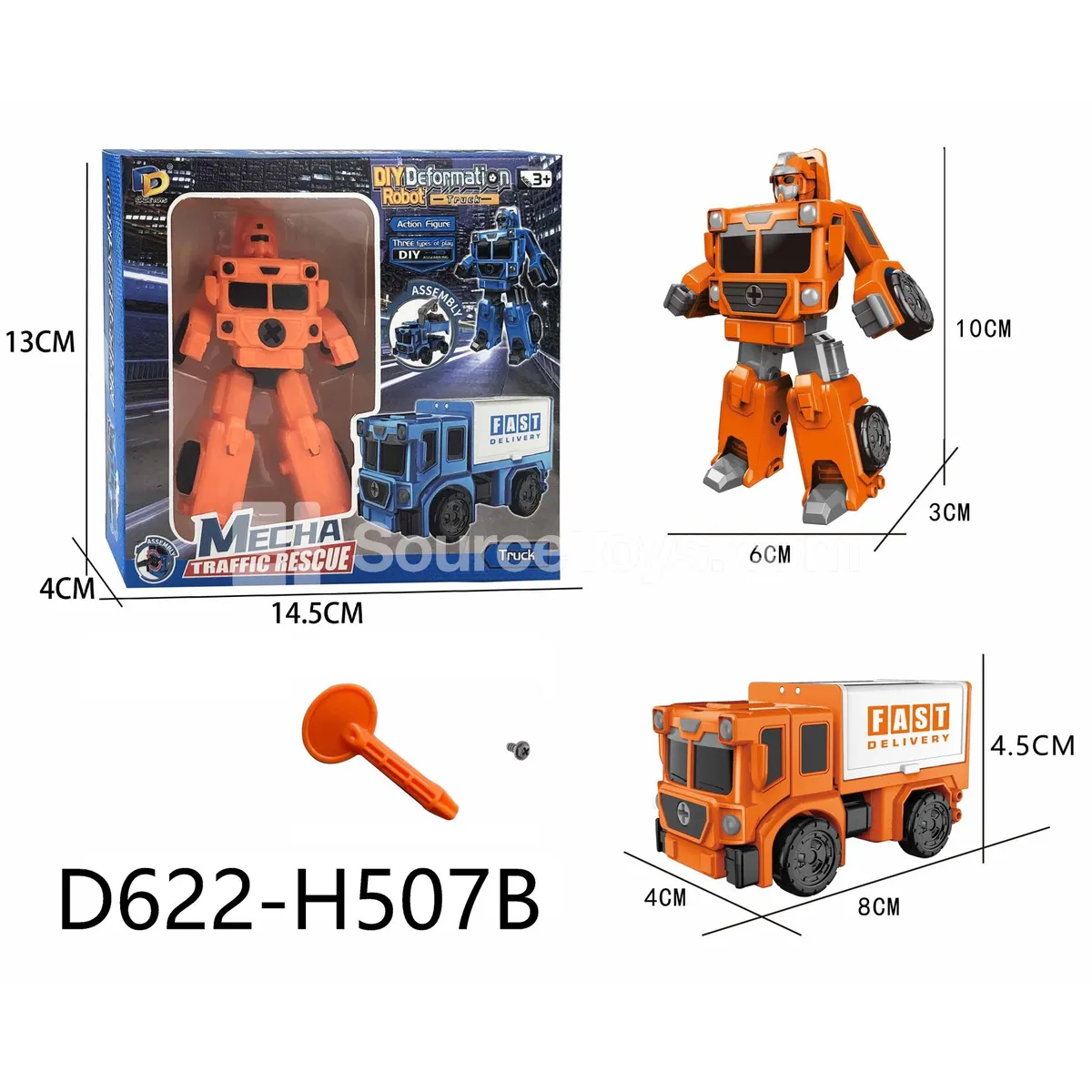 DIY Assembly Transforming Rescue Vehicle (D622-H507B)