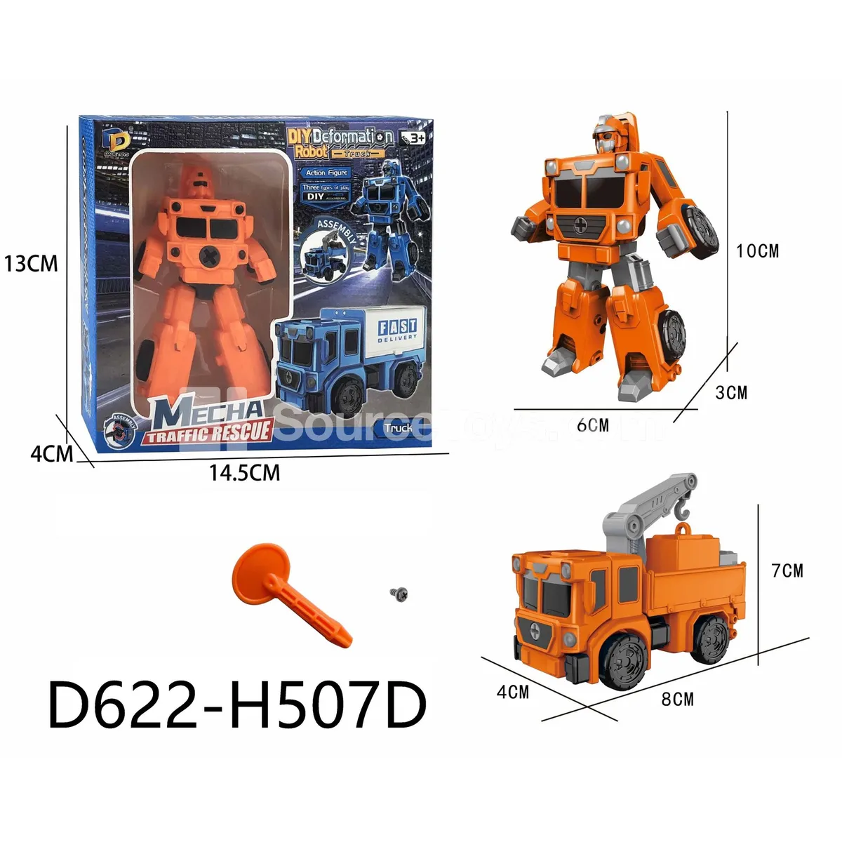 DIY Assembly Transforming Rescue Vehicle (D622-H507D)