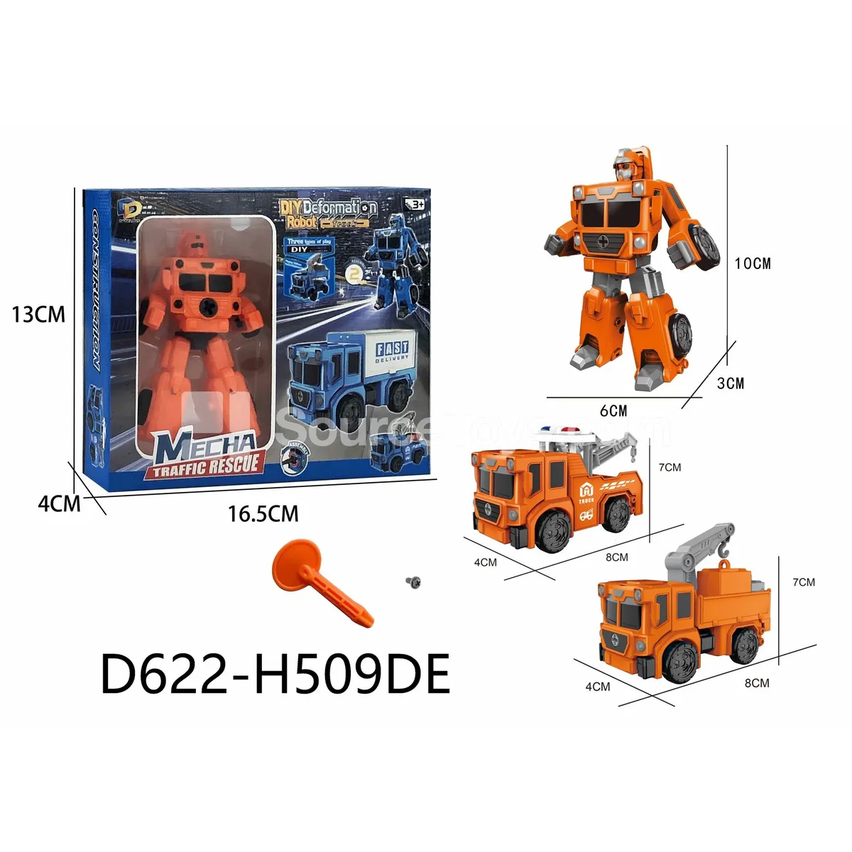 DIY Assembly Transforming Rescue Vehicle Model Kit (D622-H509DE) DIY Assembly Transforming Rescue Vehicle Model Kit (D622-H509DE)