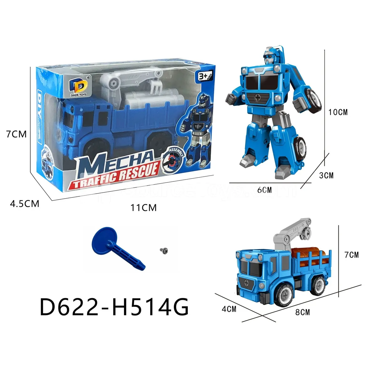 DIY Assembly Transforming Rescue Vehicle (D622-H514G)