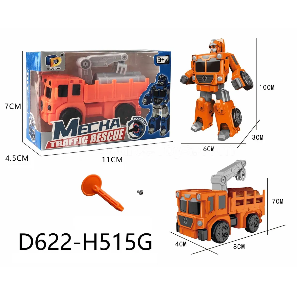 DIY Assembly Transforming Rescue Vehicle (D622-H515G)