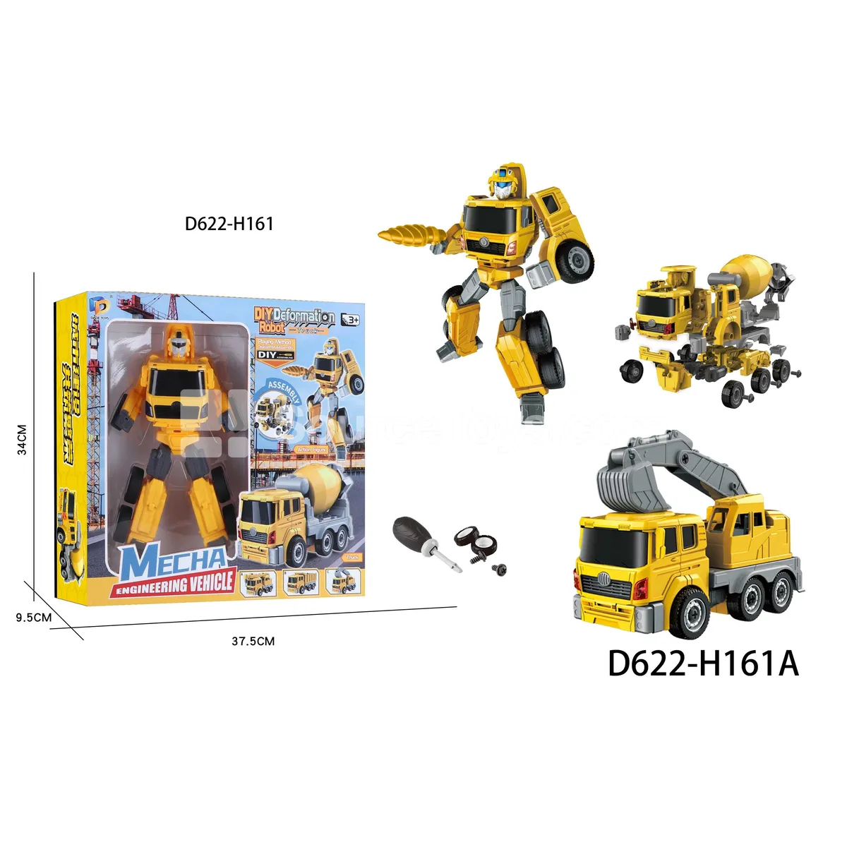 DIY Assembly Transforming Construction Vehicle Model Kit (D622-H161A)