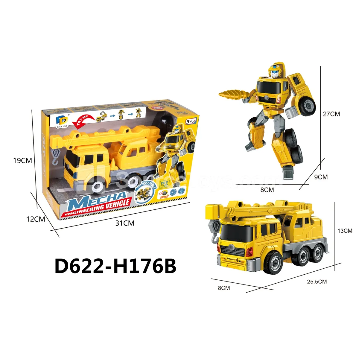 DIY Assembly Transforming Construction Vehicle Model Kit (D622-H176B) DIY Assembly Transforming Construction Vehicle Model Kit (D622-H176B)