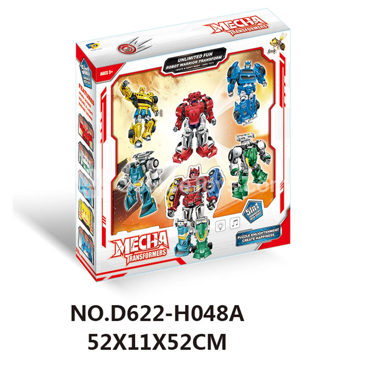 Transforming Mecha Toy with Music and Lights (D622-H048A)