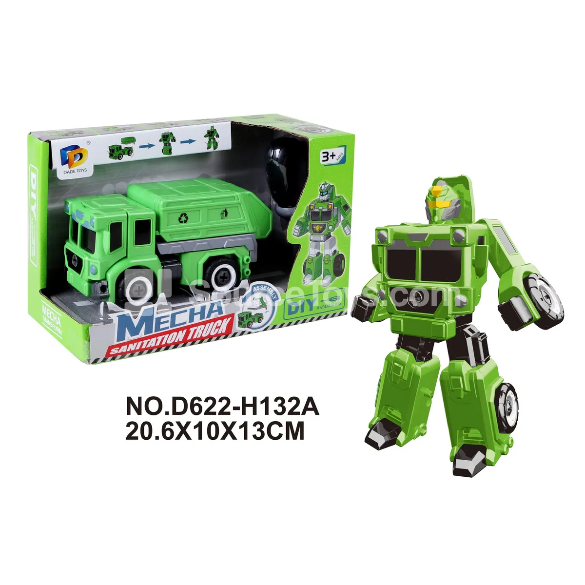 DIY Assembly Transforming Sanitation Vehicle Model Kit (D622-H132A) DIY Assembly Transforming Sanitation Vehicle Model Kit (D622-H132A)