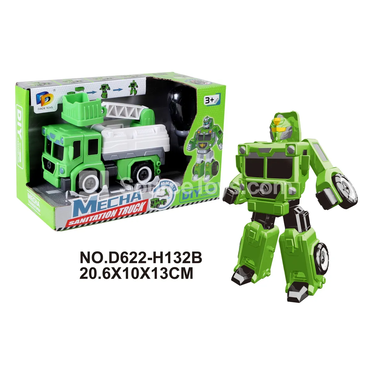 DIY Assembly Transforming Sanitation Vehicle Model Kit (D622-H132B)