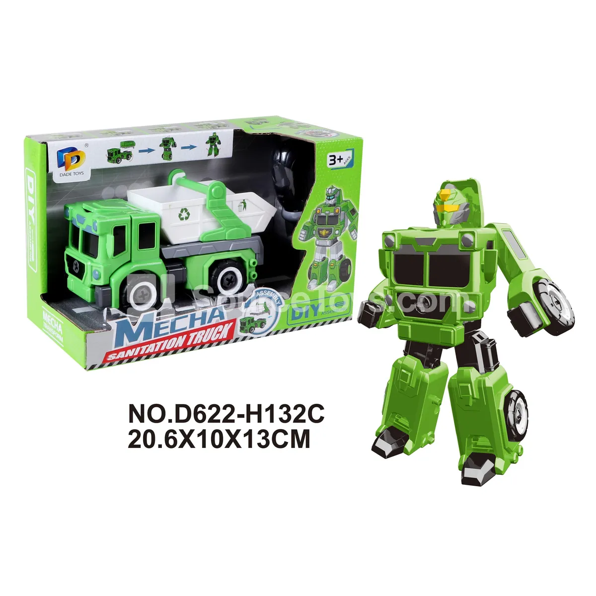 DIY Assembly Transforming Sanitation Vehicle Model Kit (D622-H132C) DIY Assembly Transforming Sanitation Vehicle Model Kit (D622-H132C)