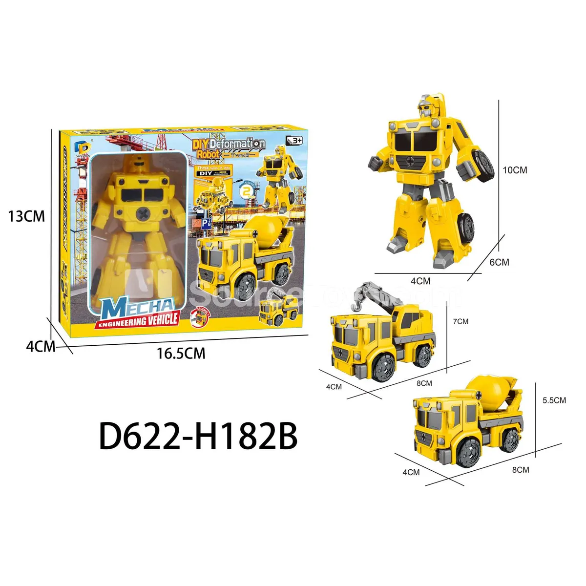 DIY Assembly Transforming Construction Vehicle Model Kit (D622-H182B)