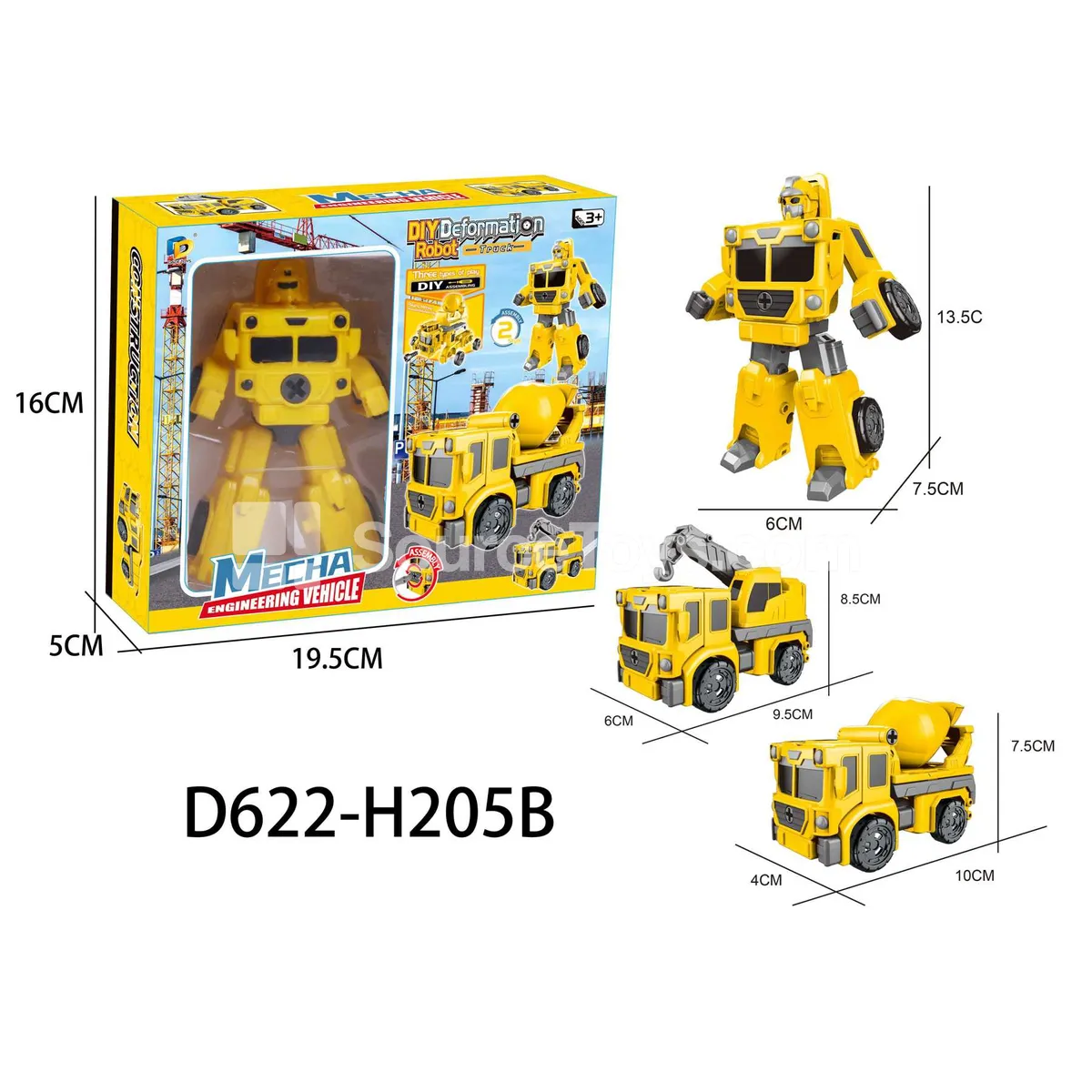 DIY Assembly Transforming Construction Vehicle Model Kit (D622-H205B) DIY Assembly Transforming Construction Vehicle Model Kit (D622-H205B)