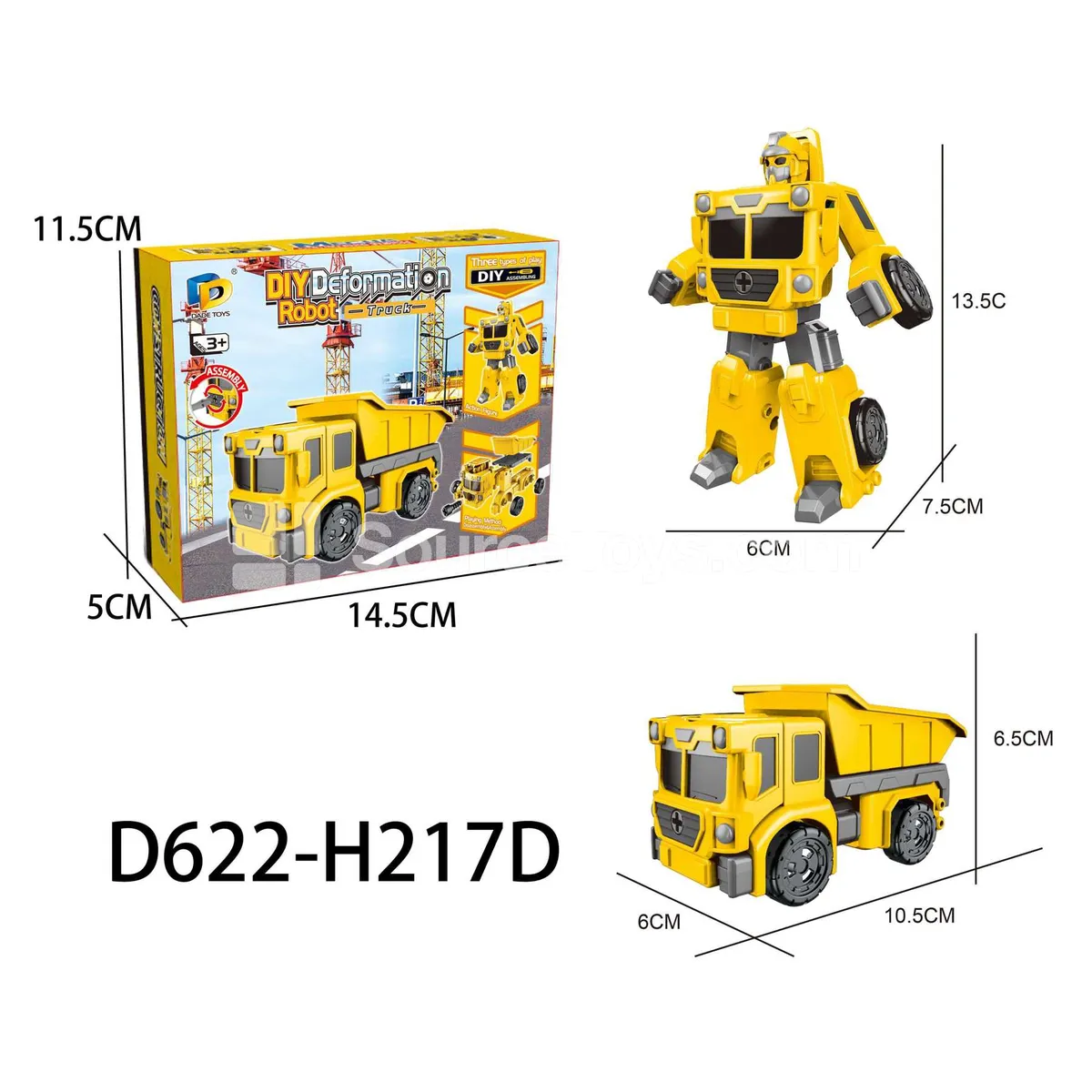 DIY Assembly Transforming Construction Vehicle Model Kit (D622-H217D) DIY Assembly Transforming Construction Vehicle Model Kit (D622-H217D)