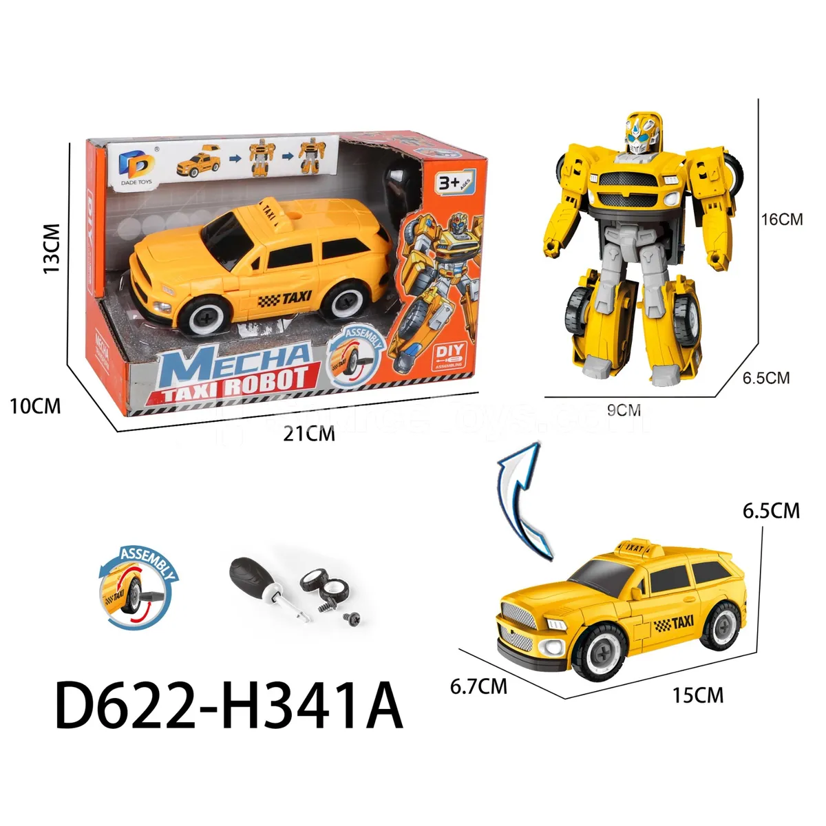 DIY Transforming Taxi Model Kit (D622-H341A)