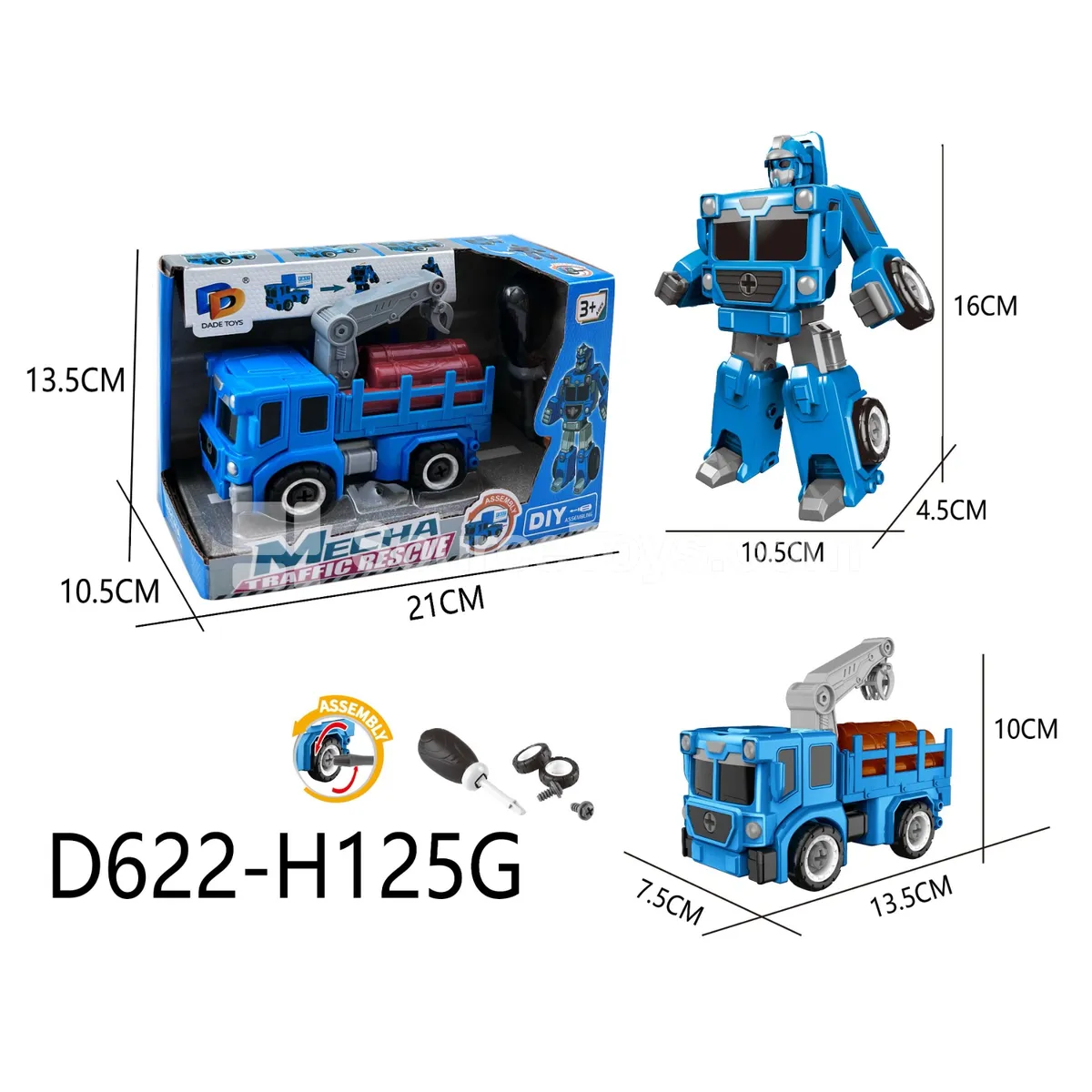 DIY Assembly Transforming City Rescue Vehicle (D622-H125G)