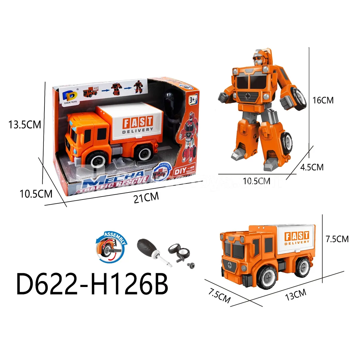 DIY Assembly Transforming City Rescue Vehicle (D622-H126B)