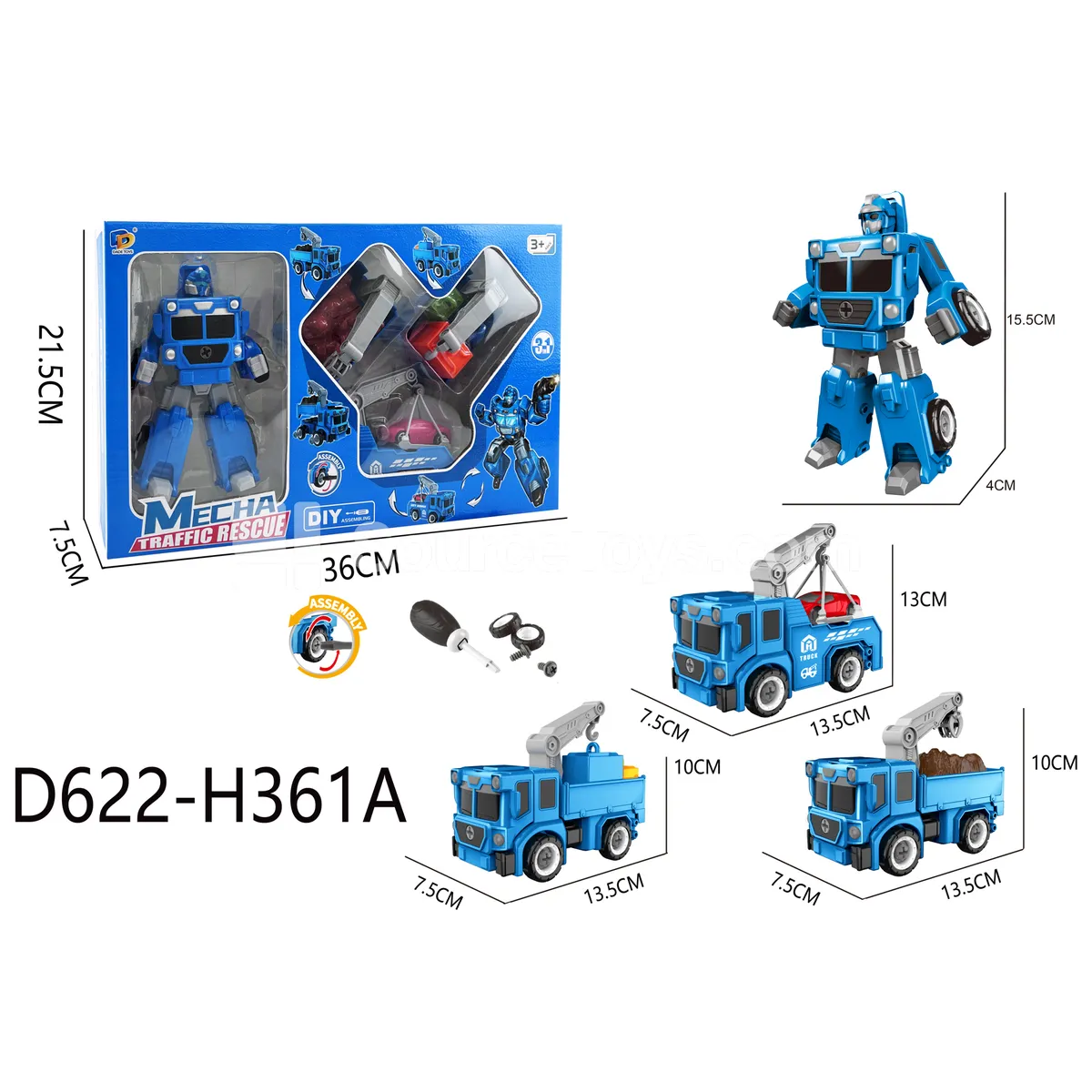 DIY Assembly Transforming City Rescue Vehicle (D622-H361A)