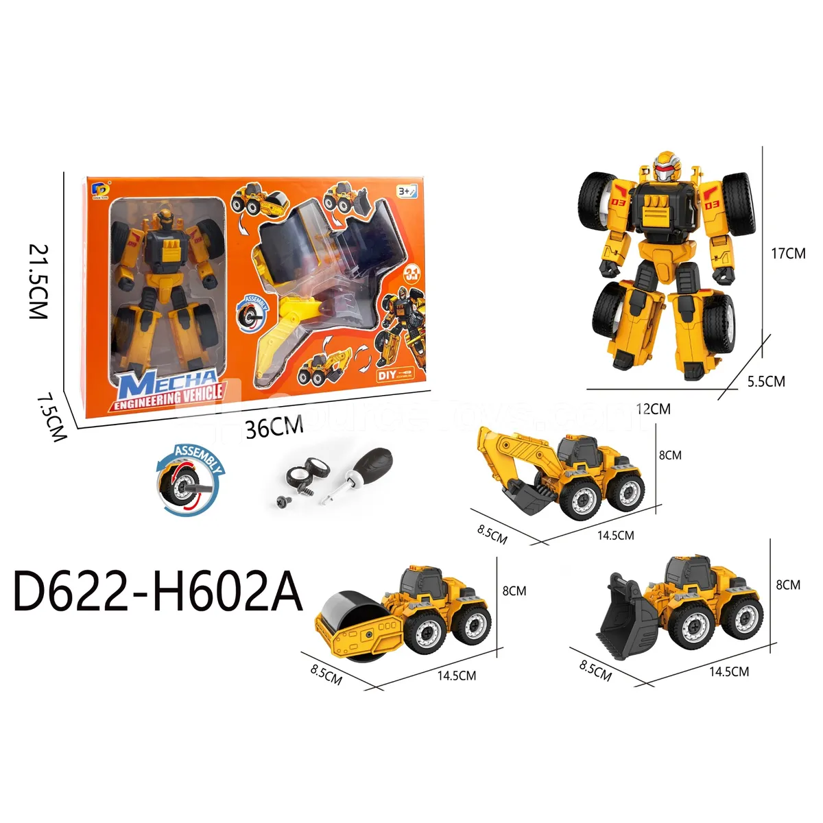 DIY Assembly Transforming Construction Vehicle (D622-H602A)